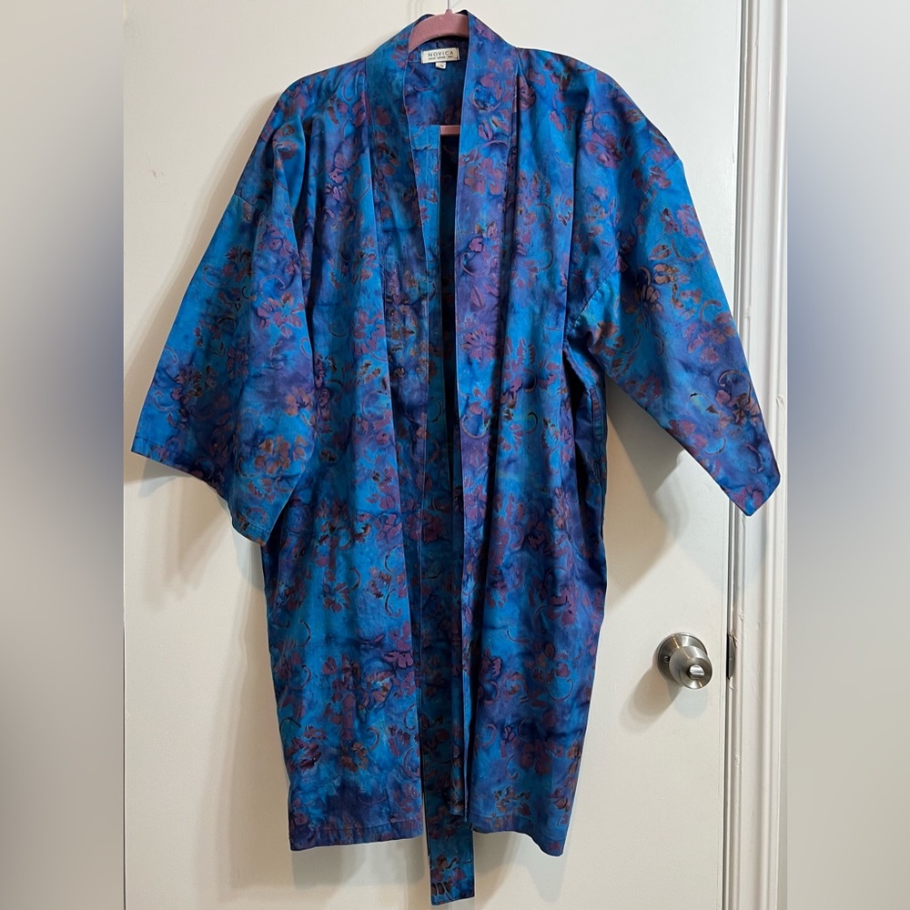 Novica Batik Bathrobe S/M